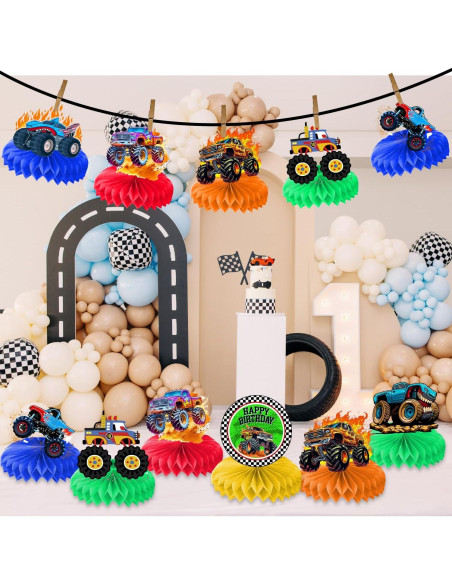 Centros de Mesa de Camión Monstruo 9 Piezas CG Factory