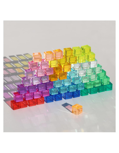 Cubos Acrílicos de Cristal Arcoíris KOAICS 64PCS Juguete Educativo