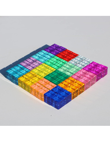 Cubos Acrílicos de Cristal Arcoíris KOAICS 64PCS Juguete Educativo