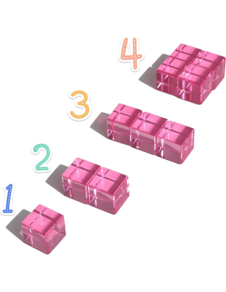 Cubos Acrílicos de Cristal Arcoíris KOAICS 64PCS Juguete Educativo