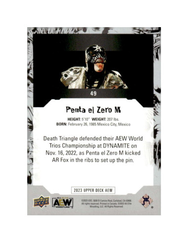 Tarjeta de Lucha AEW 2023 Penta el Zero M - Coleccionable