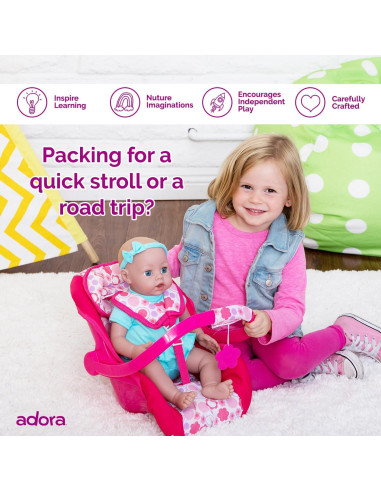 Asiento de Coche para Muñecas Adora Poder Floral - 50.8 cm
