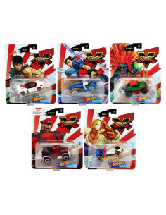Conjunto de 5 Autos Hot Wheels Street Fighter V