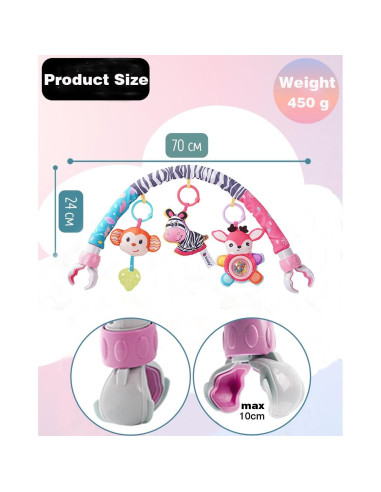 Juguetes Colgantes para Cochecito PauHami1ton Cebra Rosa