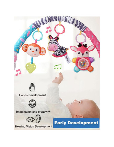 Juguetes Colgantes para Cochecito PauHami1ton Cebra Rosa