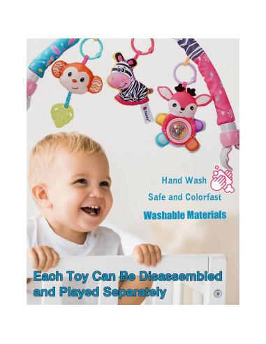 Juguetes Colgantes para Cochecito PauHami1ton Cebra Rosa