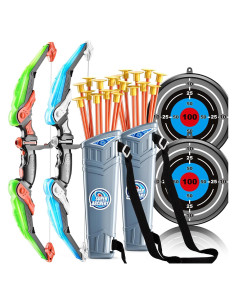 Juego de Arco y Flecha TEMI para Niños con Luz LED y 20 Flechas