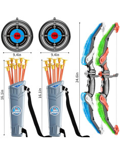 Juego de Arco y Flecha TEMI para Niños con Luz LED y 20 Flechas 2
