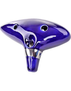 Ocarina de Cerámica 12 Agujeros Azul C Zelda 15.24x8.89cm 2