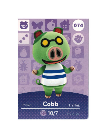 Tarjeta Amiibo Cobb 074/100 Animal Crossing Nintendo