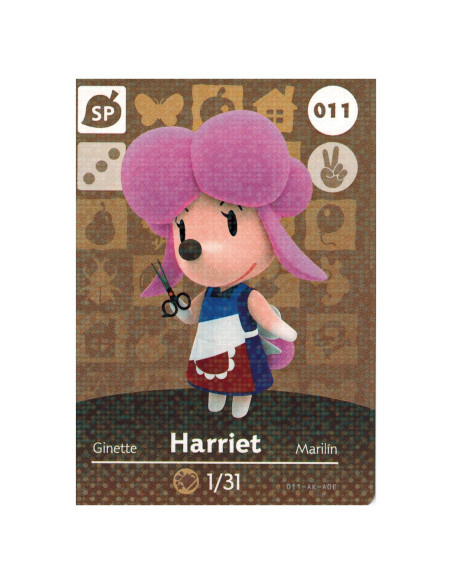 Tarjeta Amiibo Harriet 011/100 Animal Crossing Nintendo Tarjeta Amiibo Harriet 011/100 Animal Crossing Nintendo