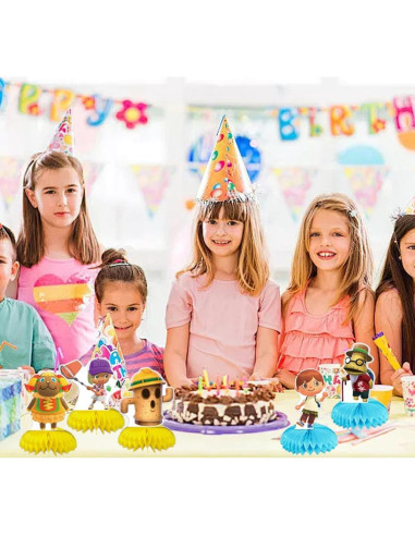 Juego de 5 Toppers de Mesa Animal-Crossing para Fiesta