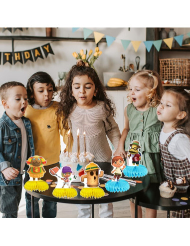 Juego de 5 Toppers de Mesa Animal-Crossing para Fiesta