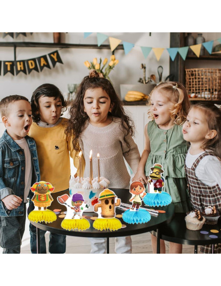 Juego de 5 Toppers de Mesa Animal-Crossing para Fiesta