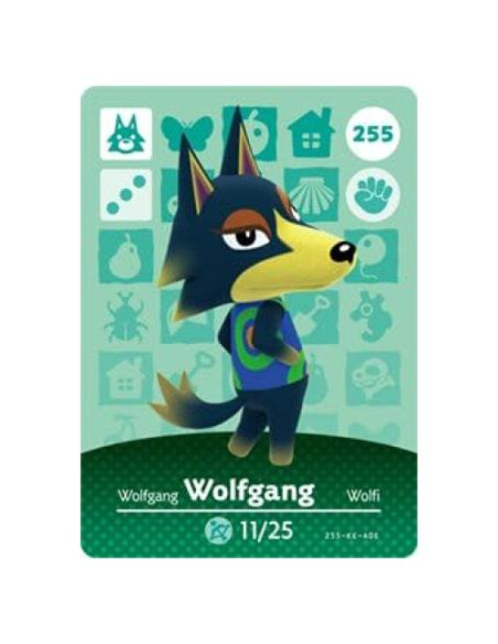Tarjeta Amiibo Nintendo Animal Crossing Wolfgang 255 Tarjeta Amiibo Nintendo Animal Crossing Wolfgang 255