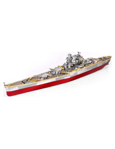 Rompecabezas 3D de Metal Piececool Barco de Guerra Richelieu 300 Pcs