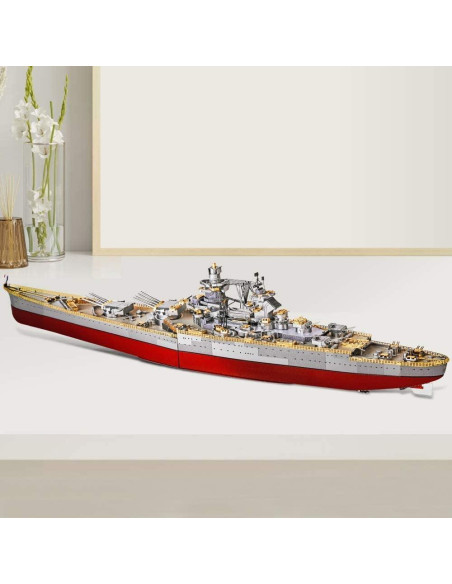 Rompecabezas 3D de Metal Piececool Barco de Guerra Richelieu 300 Pcs