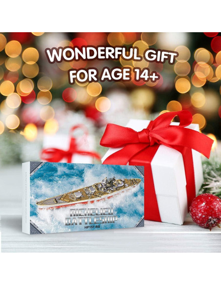 Rompecabezas 3D de Metal Piececool Barco de Guerra Richelieu 300 Pcs