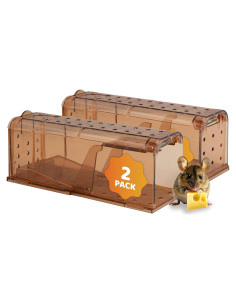 Trampa Humana para Ratones Sunnydaze - Reutilizable - Paquete de 2