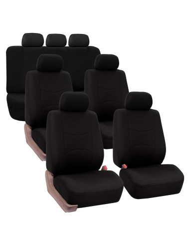 Cubiertas de Asiento TLH Negras Ajuste Universal 7 Pasajeros