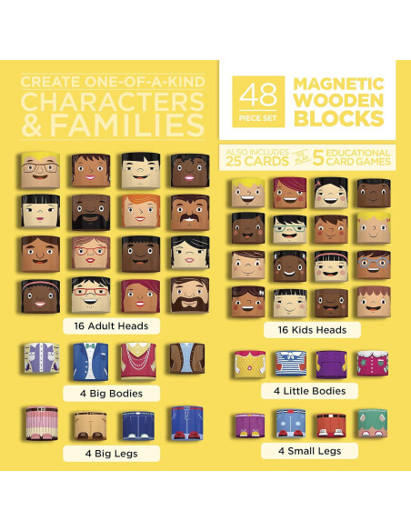 Juego de Bloques de Madera Inclusivos Mis Constructores 48 Piezas