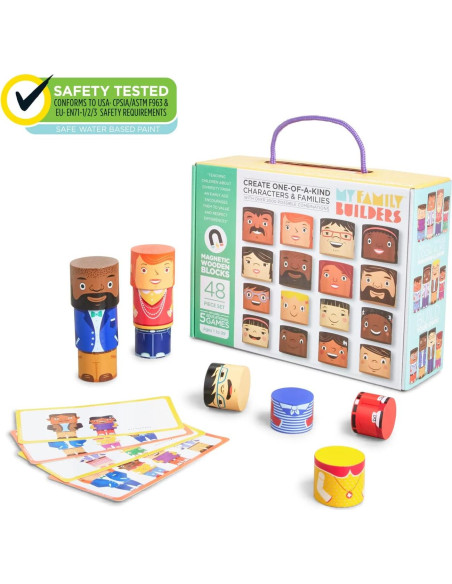 Juego de Bloques de Madera Inclusivos Mis Constructores 48 Piezas