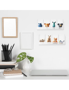 Weysat 50 Protectores Transparentes y 10 Estantes Acrílicos 2