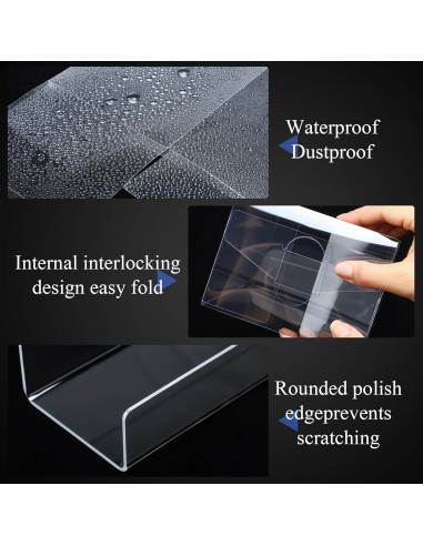 Weysat 50 Protectores Transparentes y 10 Estantes Acrílicos