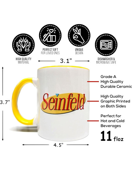 Taza Cerámica 11oz Mean Muggin Seinfeld - Arte Divertido Taza Cerámica 11oz Mean Muggin Seinfeld - Arte Divertido