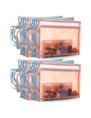 20 Bolsas de Cremallera de Malla ZZFENGKR A4 para Organizar