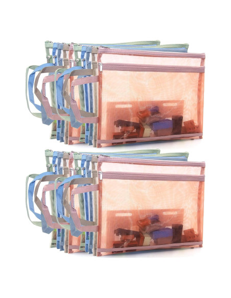 20 Bolsas de Cremallera de Malla ZZFENGKR A4 para Organizar