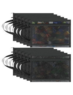 24 Bolsas de Cremallera de Malla Kolldenn 35x25cm Nylon Negro