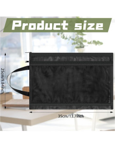 24 Bolsas de Cremallera de Malla Kolldenn 35x25cm Nylon Negro 2