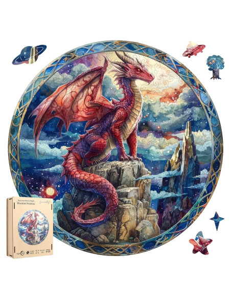 Rompecabezas de Madera 200 Piezas Dragón del Cielo Estrellado