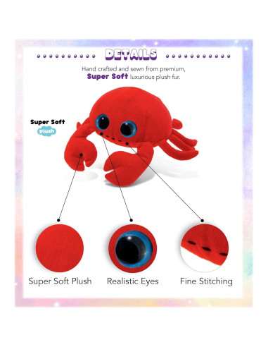 Cangrejo de Peluche Rojo Ojos Grandes Puzzled 15 cm Suave
