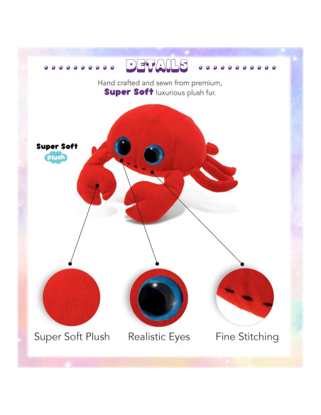 Cangrejo de Peluche Rojo Ojos Grandes Puzzled 15 cm Suave