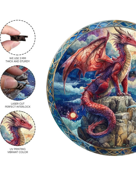 Rompecabezas de Madera 200 Piezas Dragón del Cielo Estrellado