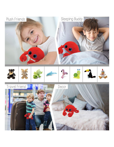 Cangrejo de Peluche Rojo Ojos Grandes Puzzled 15 cm Suave