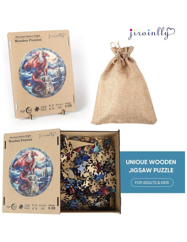 Rompecabezas de Madera 200 Piezas Dragón del Cielo Estrellado