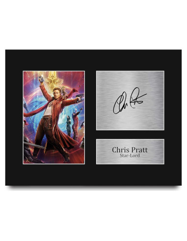 Exhibición Foto Autografiada Chris Pratt Guardianes de la Galaxia