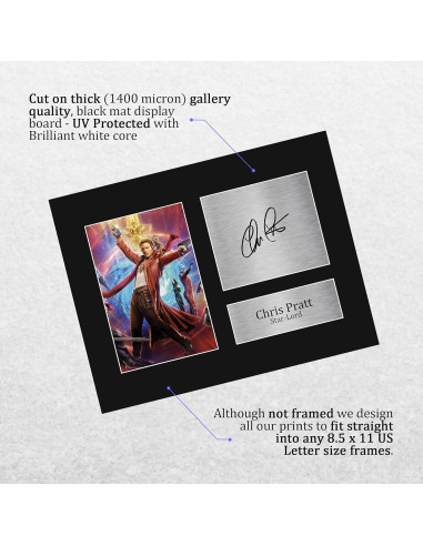 Exhibición Foto Autografiada Chris Pratt Guardianes de la Galaxia