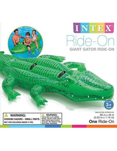 Flotador Inflable Intex Caimán Verde 203x114 cm para Niños