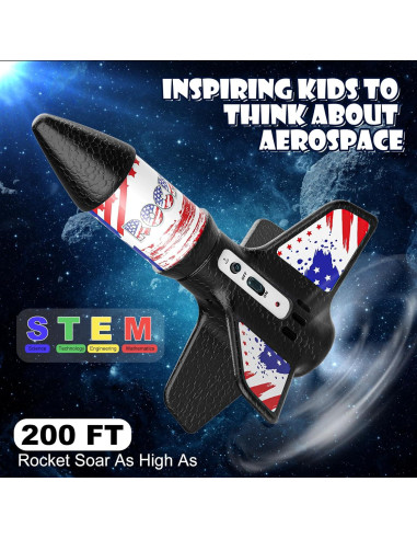 Lanzador de Cohetes Mafbeanl NO.2231A, Juguete Recargable 61m