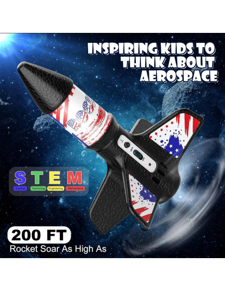 Lanzador de Cohetes Mafbeanl NO.2231A, Juguete Recargable 61m