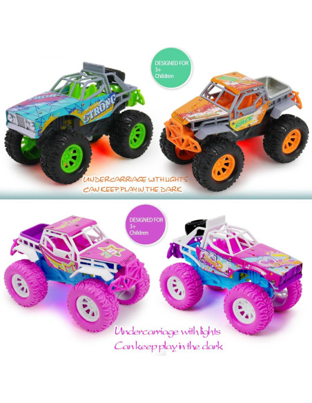 Coche de Juguete Rosa Wagkew 2 Paquete 16 cm con Luces y Sonido