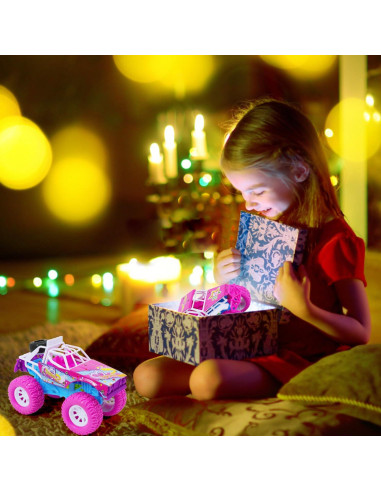 Coche de Juguete Rosa Wagkew 2 Paquete 16 cm con Luces y Sonido