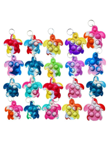 20 Llaveros Tortuga Pop Mini Roaqua - Juguetes de Fiesta