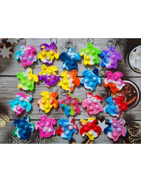 20 Llaveros Tortuga Pop Mini Roaqua - Juguetes de Fiesta 20 Llaveros Tortuga Pop Mini Roaqua - Juguetes de Fiesta
