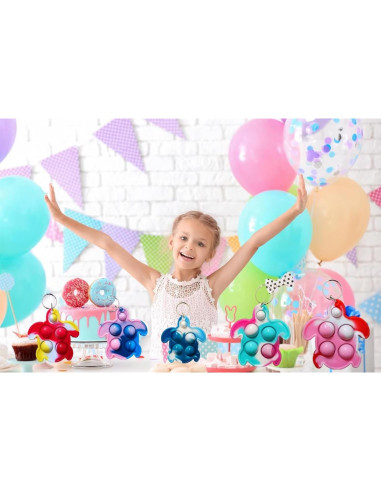 20 Llaveros Tortuga Pop Mini Roaqua - Juguetes de Fiesta
