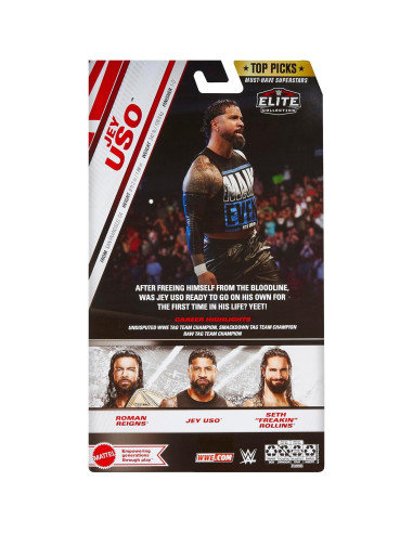 Figura de Acción Jey Uso Camisa Negra WWE Elite 2025